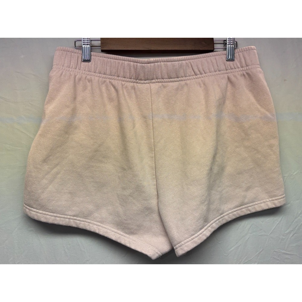 The North Face Fleece Shorts Womens Pink Moss Logo Large Comfortable Free Ship - Picture 2 of 6